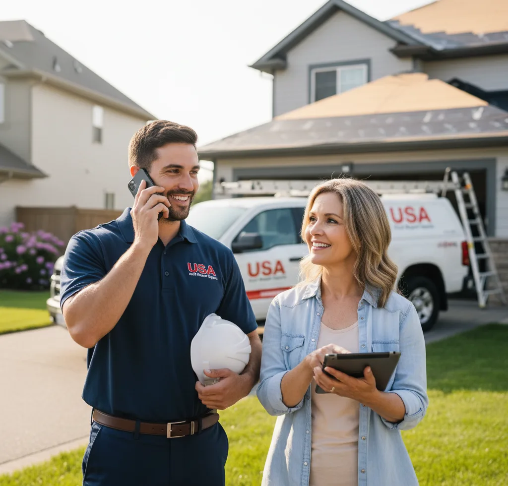 USA Roof Repair Experts customer support in Hubbard